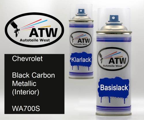 Chevrolet, Black Carbon Metallic (Interior), WA700S: 400ml Sprühdose + 400ml Klarlack - Set, von ATW Autoteile West.